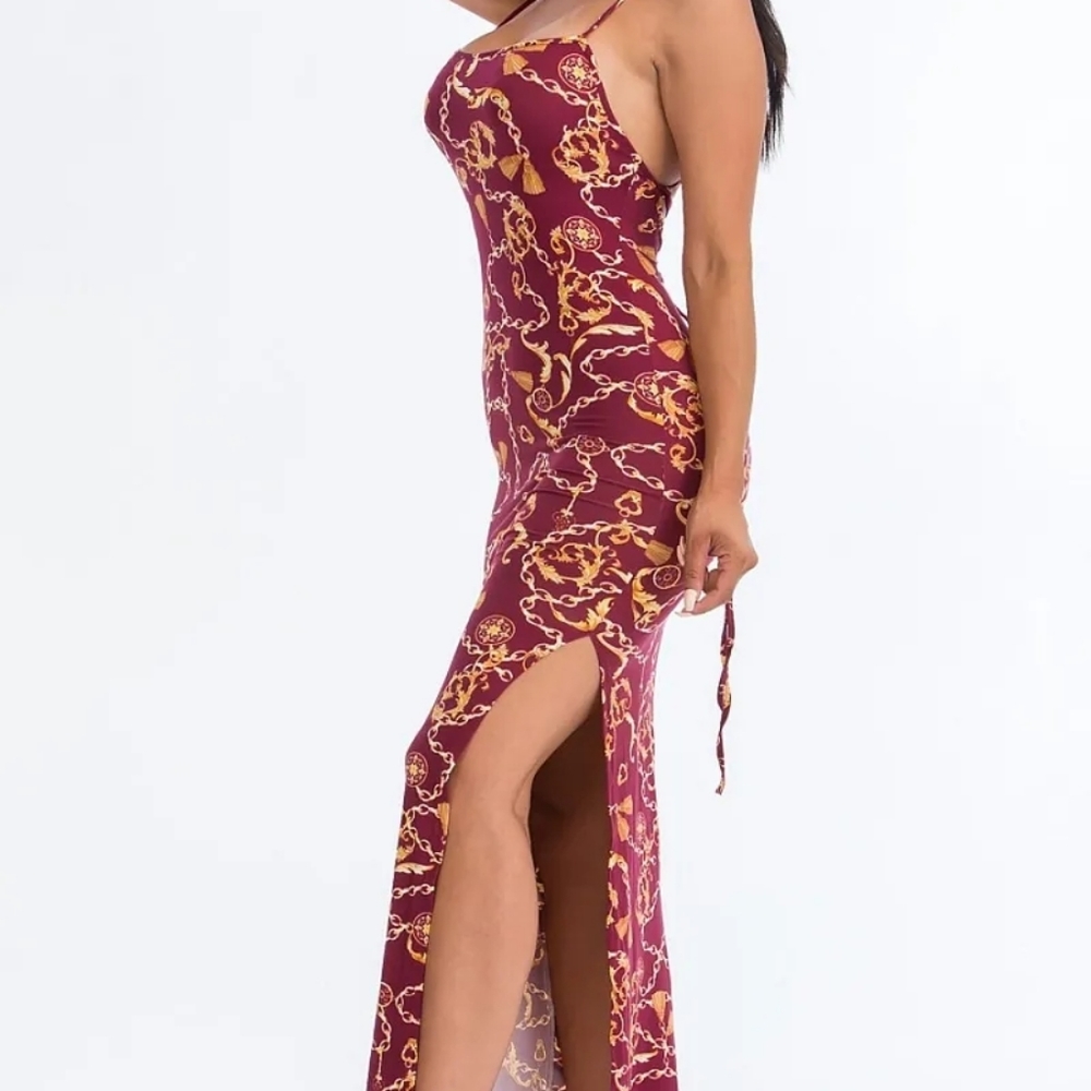 VITA VONTESSE CHAIN PRINT MAXI DRESS